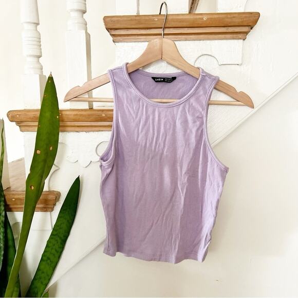 SHEIN Purple Sleeveless Crop Tank Top - Picture 1 of 5
